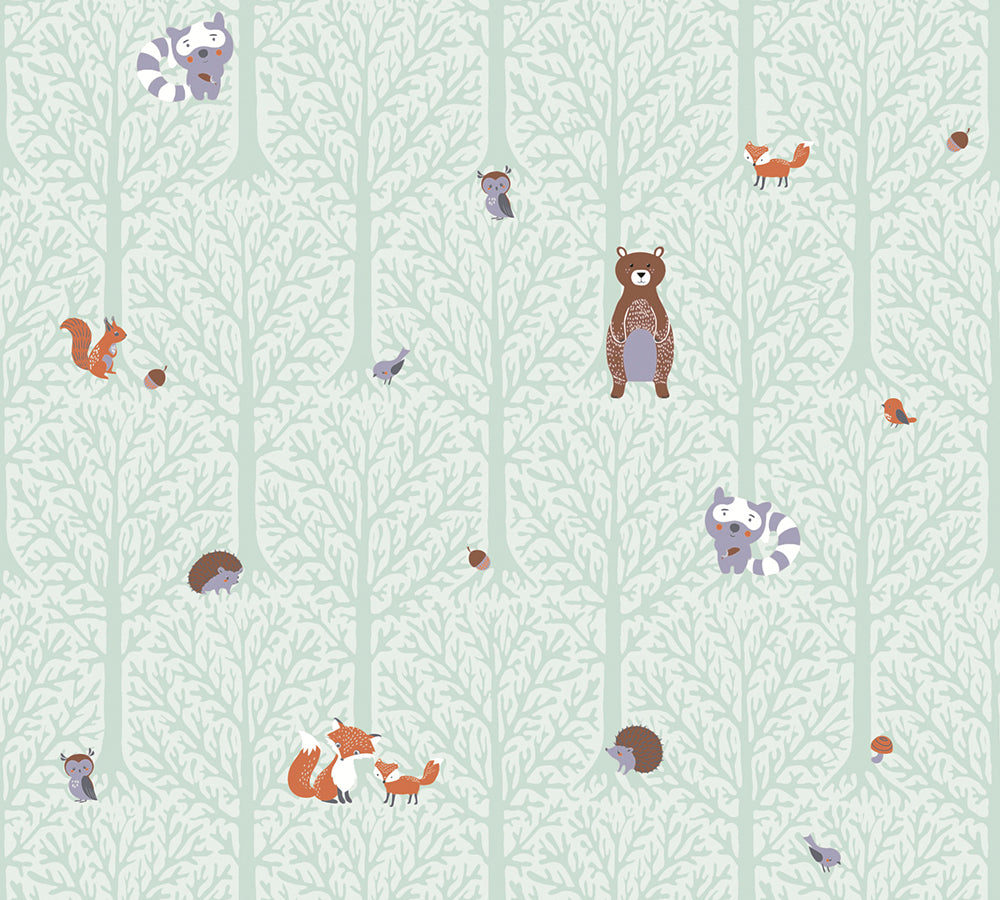 Little Love - Forest Mates kids wallpaper AS Creation Roll Green 381192