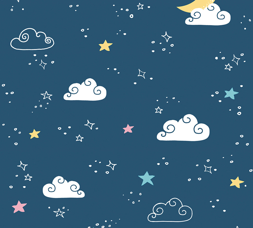 Little Love - Starry Sky kids wallpaper AS Creation Roll Blue  381411