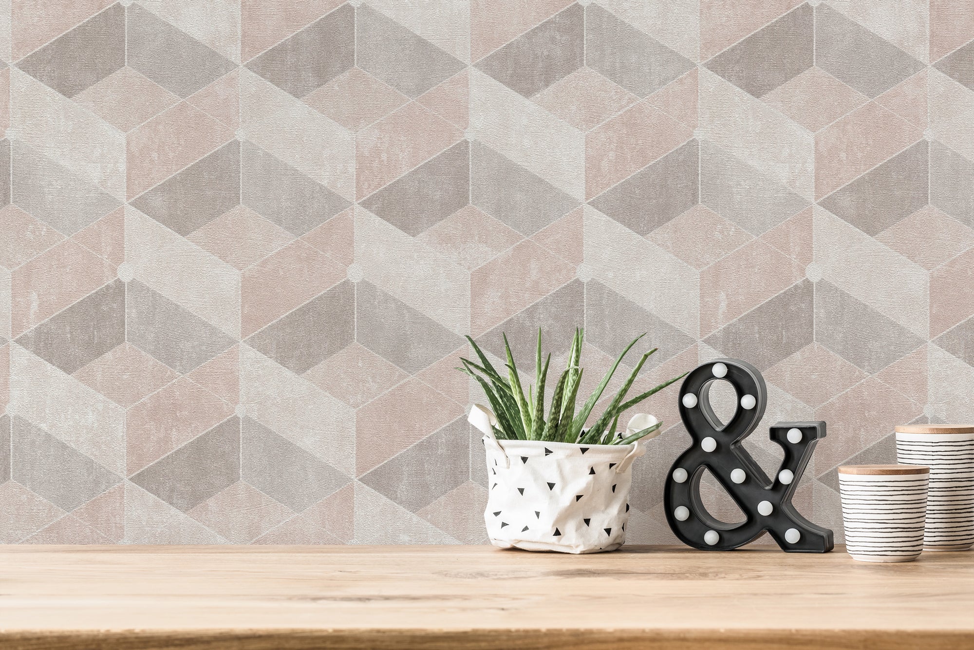 Titanium 3 - 3D Cubes geometric wallpaper AS Creation    
