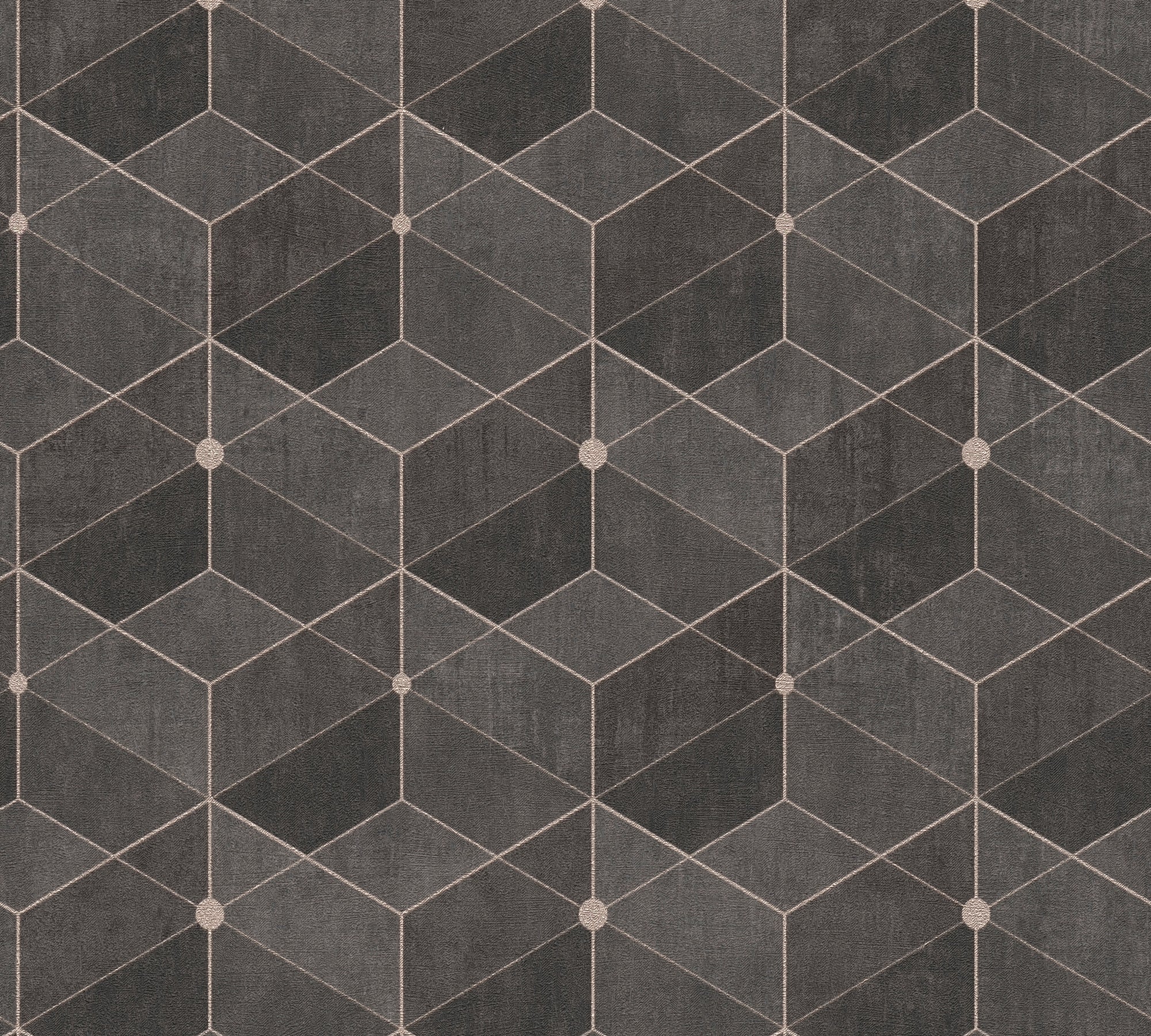 Titanium 3 - 3D Cubes geometric wallpaper AS Creation Roll Dark Grey  382024