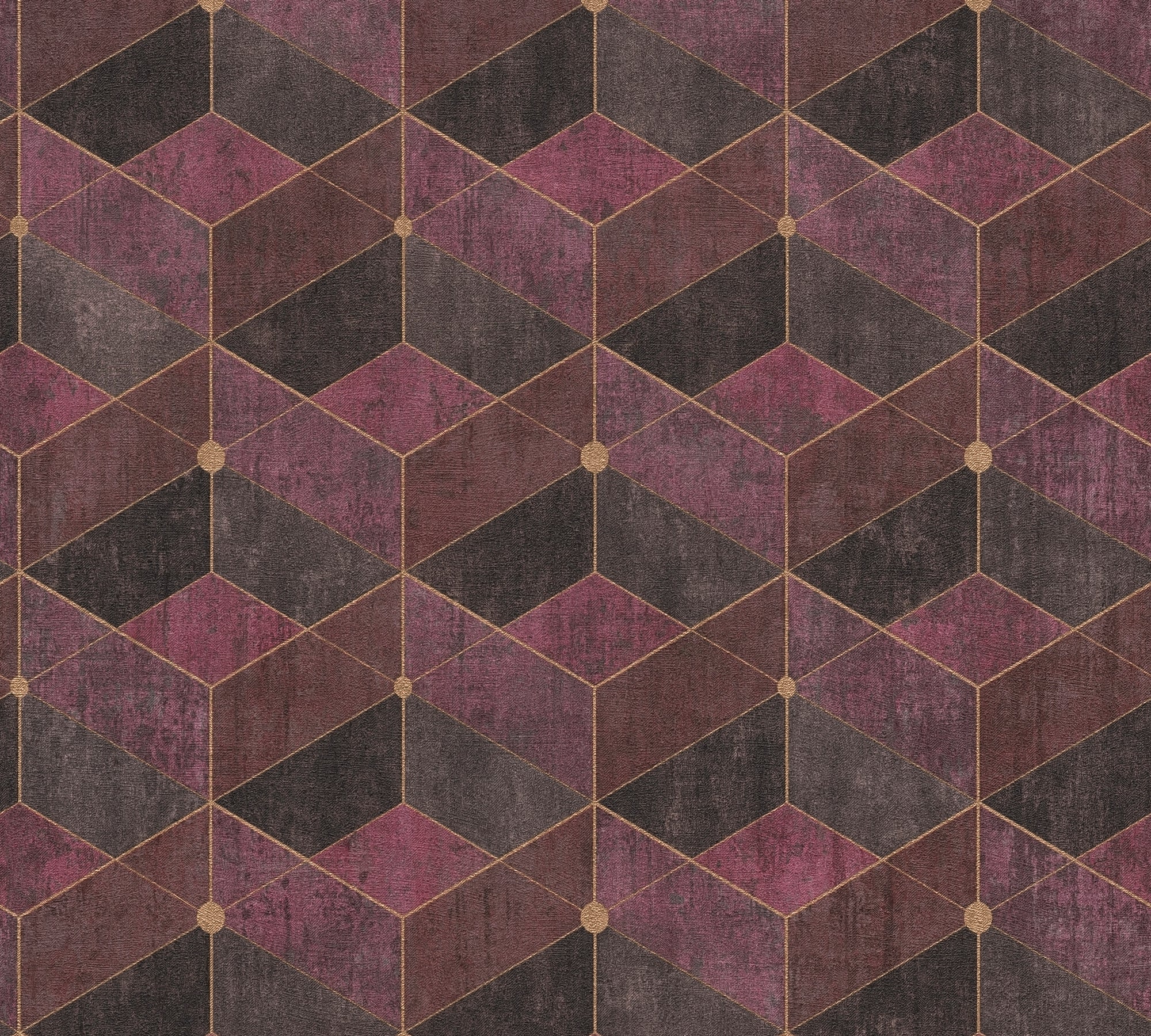 Titanium 3 - 3D Cubes geometric wallpaper AS Creation Roll Purple  382025