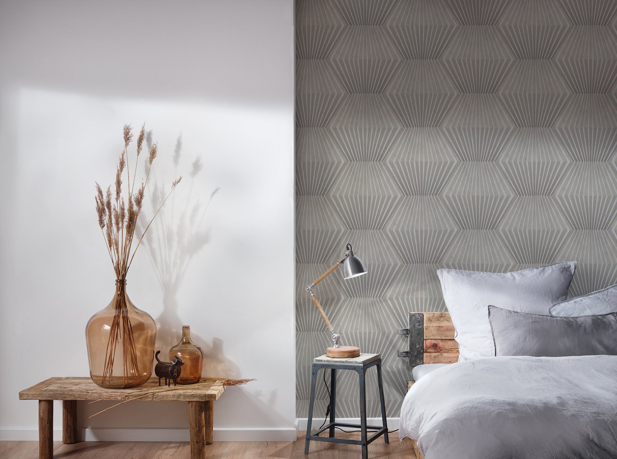 Titanium 3 - Honeycomb geometric wallpaper AS Creation    