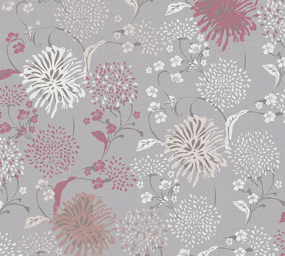 House of Turnowsky - Dandelions botanical wallpaper AS Creation Roll Grey  389002