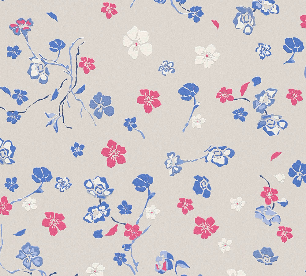 House of Turnowsky - Country Flowers botanical wallpaper AS Creation Roll Light Beige  389073