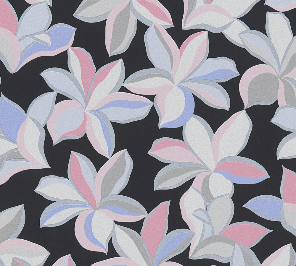 House of Turnowsky - Bold Floral botanical wallpaper AS Creation Roll Black  389081