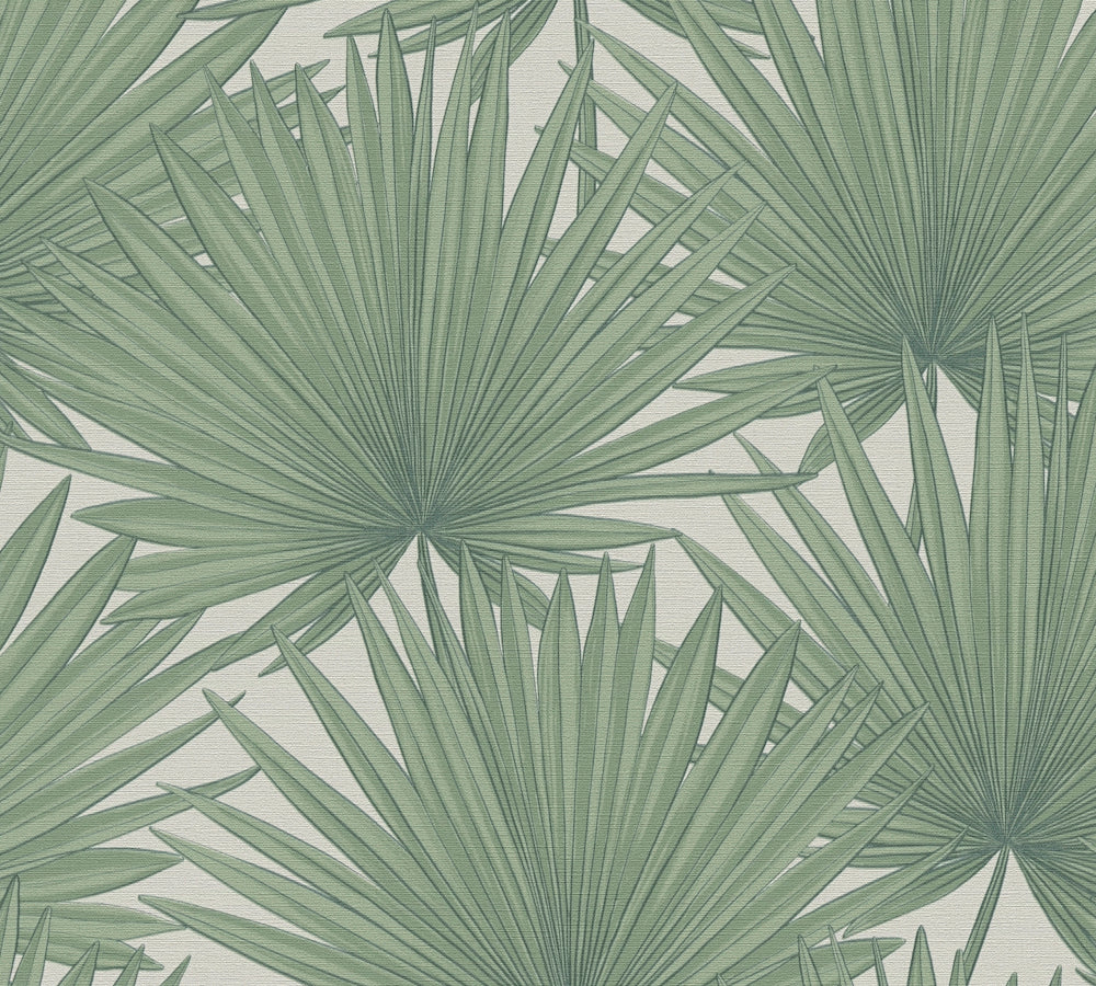 Antigua - Palm Leaves botanical wallpaper AS Creation Roll Green  390901