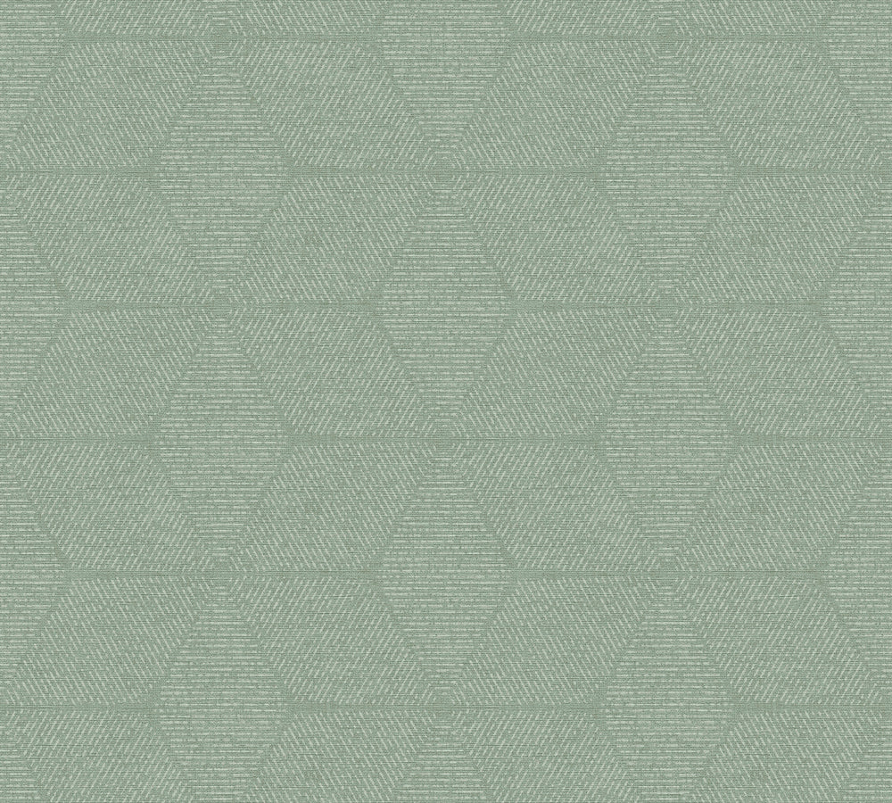 Antigua - Organic Star geometric wallpaper AS Creation Roll Light Green  390913