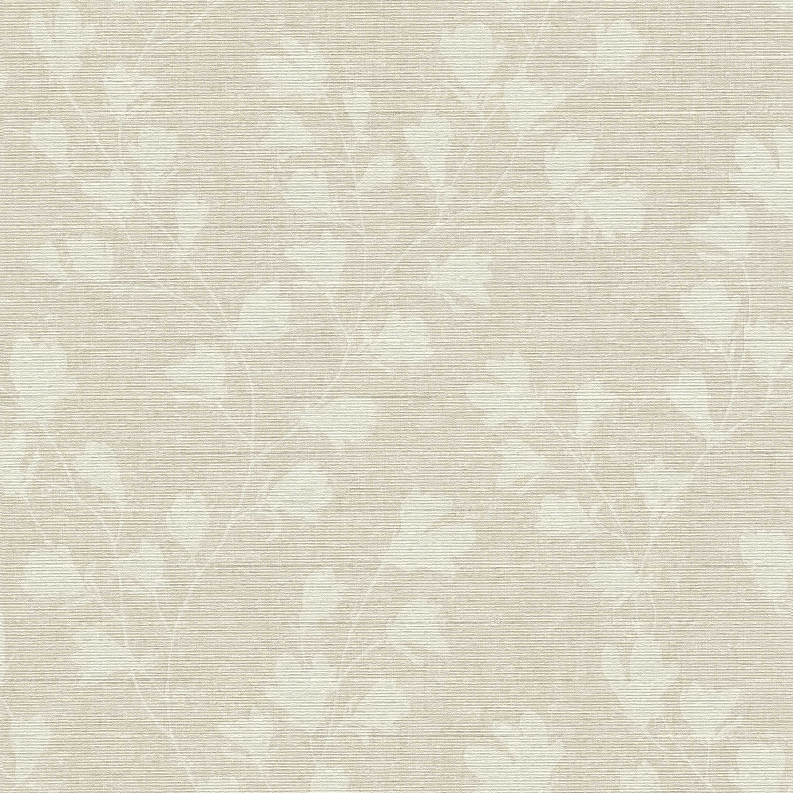 Nara - Leaf Motif botanical wallpaper AS Creation Roll Light Grey  387474