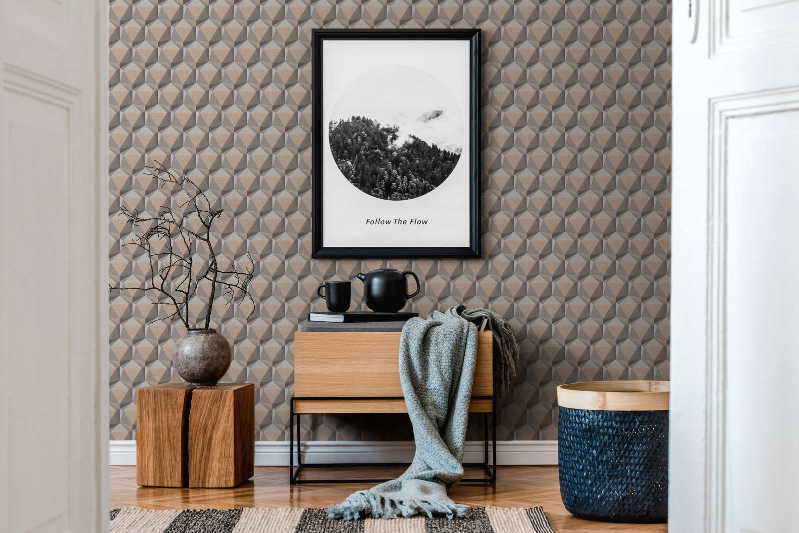 Nara - 3D Retro geometric wallpaper AS Creation    