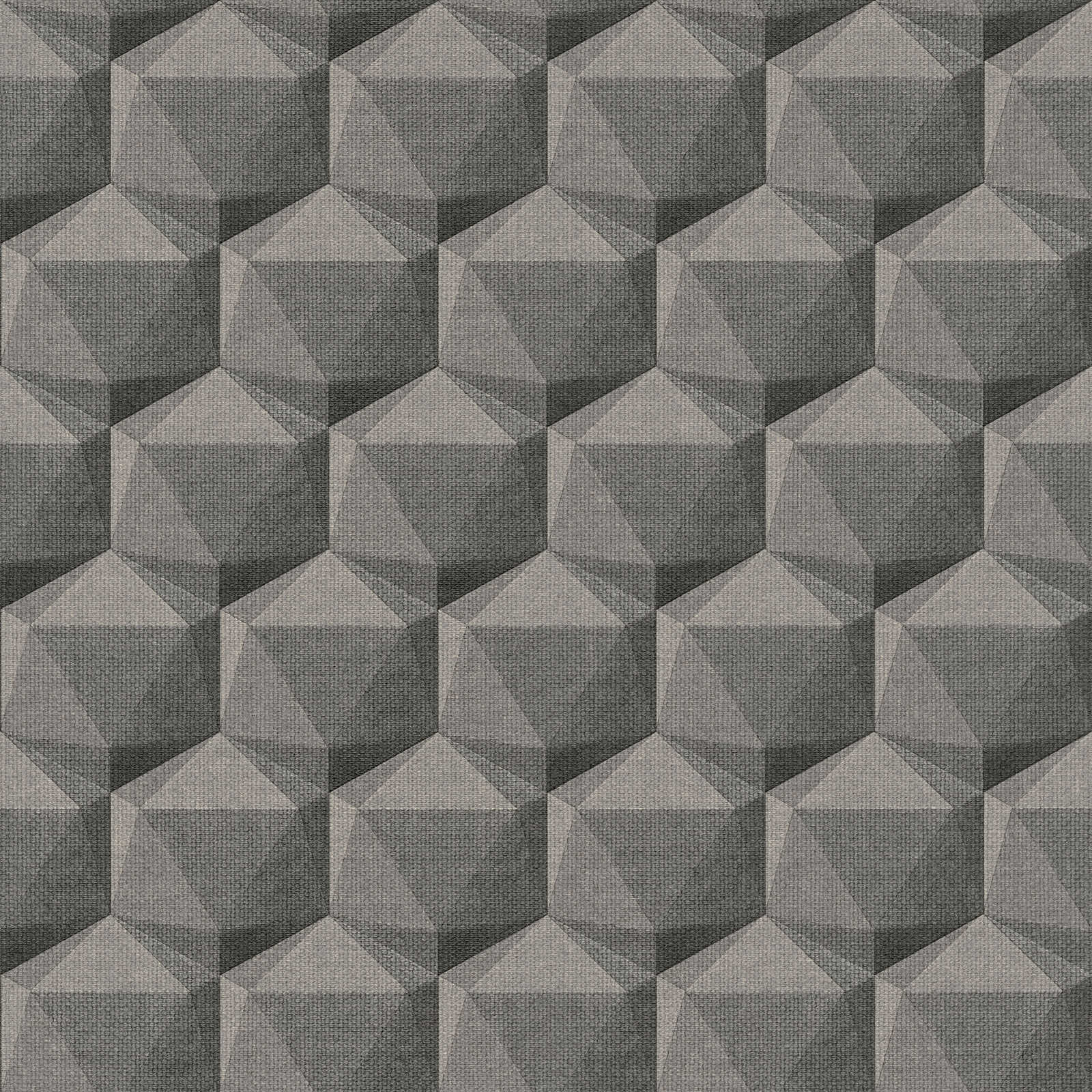 Nara - 3D Retro geometric wallpaper AS Creation Roll Grey  387482