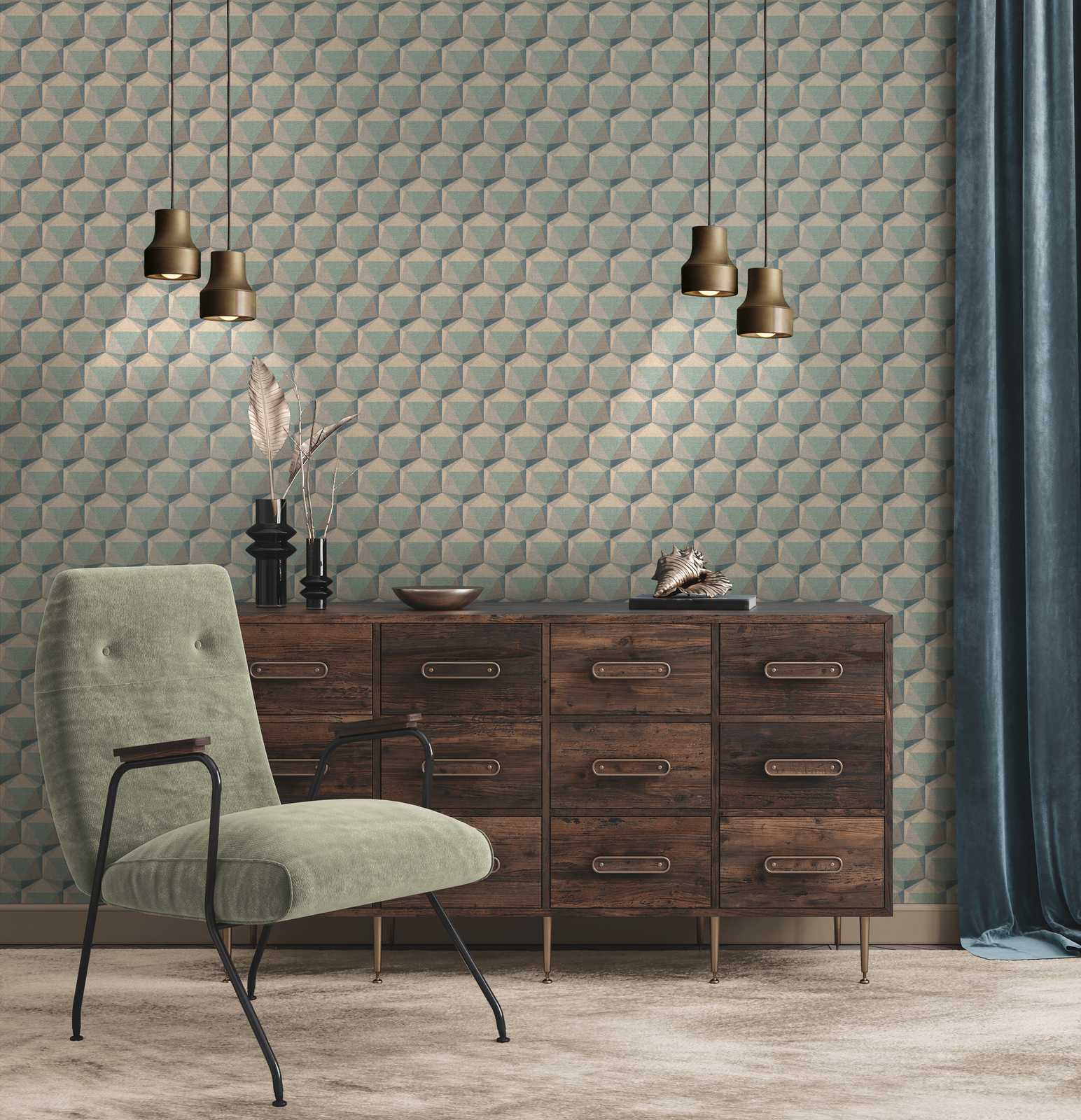 Nara - 3D Retro geometric wallpaper AS Creation    