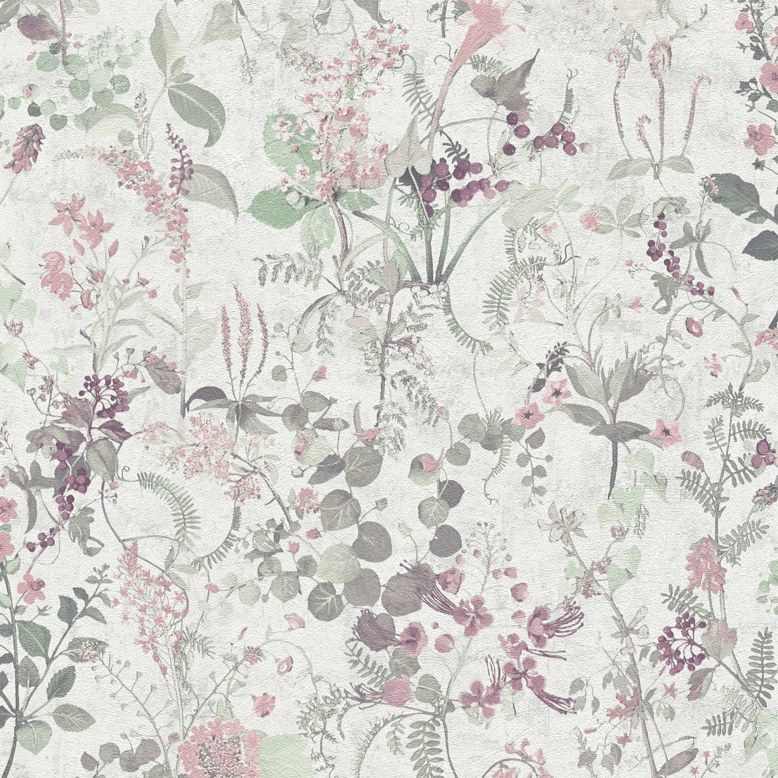 The Bos - Flowers & Berries botanical wallpaper AS Creation Roll Pink  388251