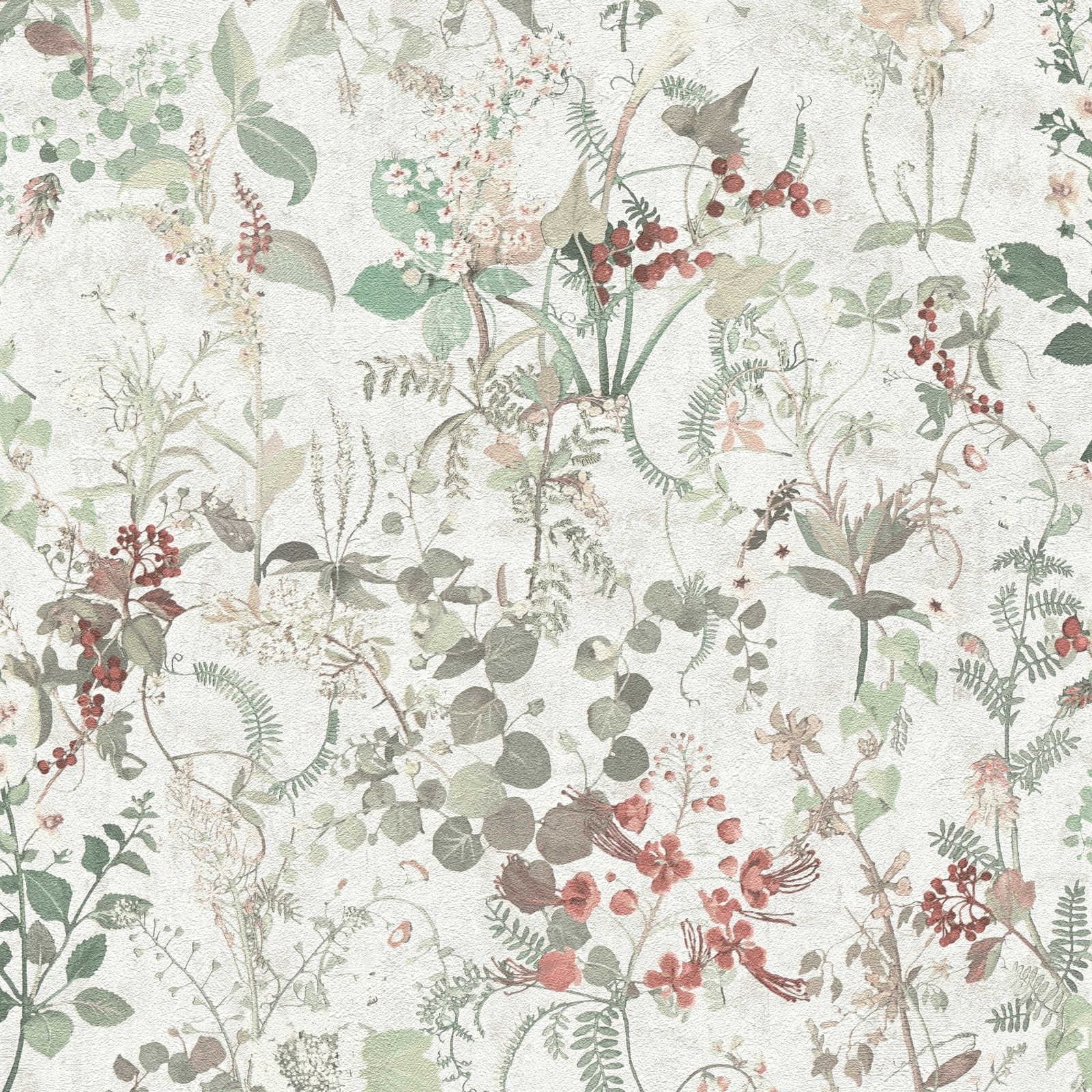 The Bos - Flowers & Berries botanical wallpaper AS Creation Roll Red  388252