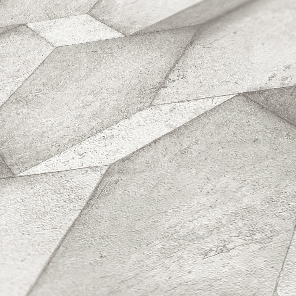 The Bos - 3D Concrete Blocks geometric wallpaper AS Creation    