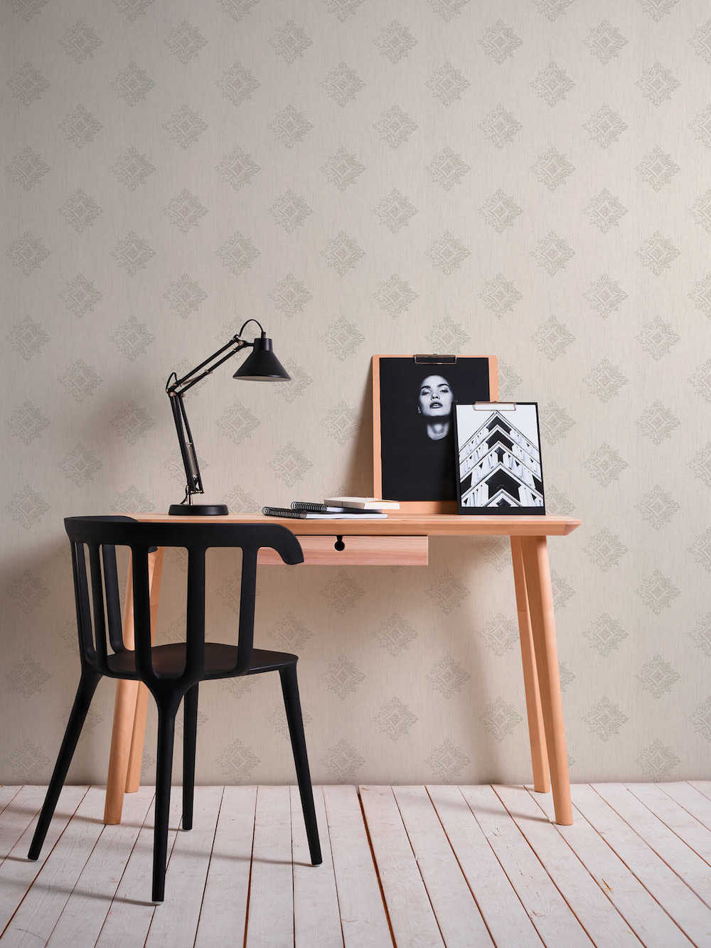 Tessuto 2 - Flocked Diamonds textile wallpaper AS Creation    
