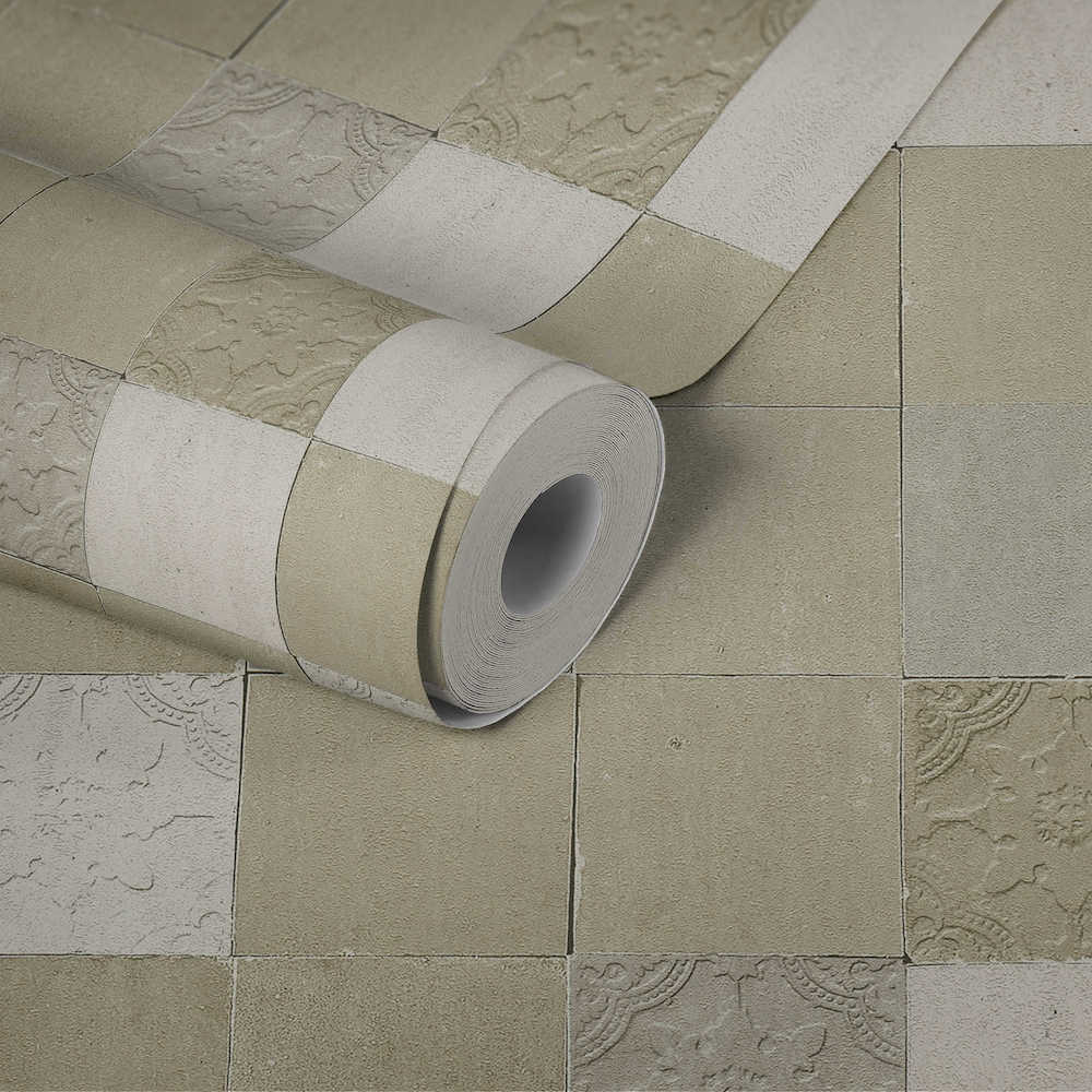 New Walls - Mediterranean Tiles industrial wallpaper AS Creation    