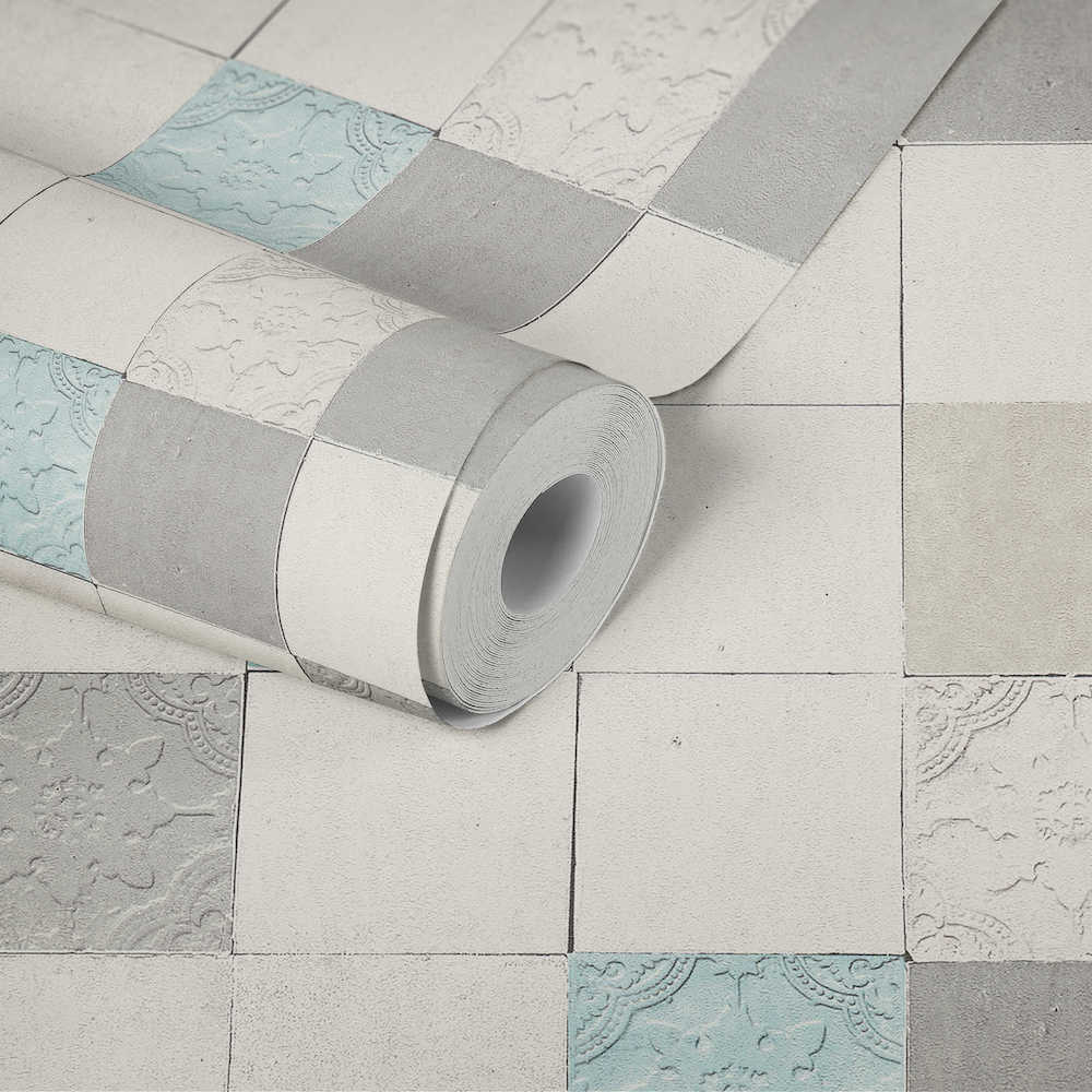 New Walls - Mediterranean Tiles industrial wallpaper AS Creation    