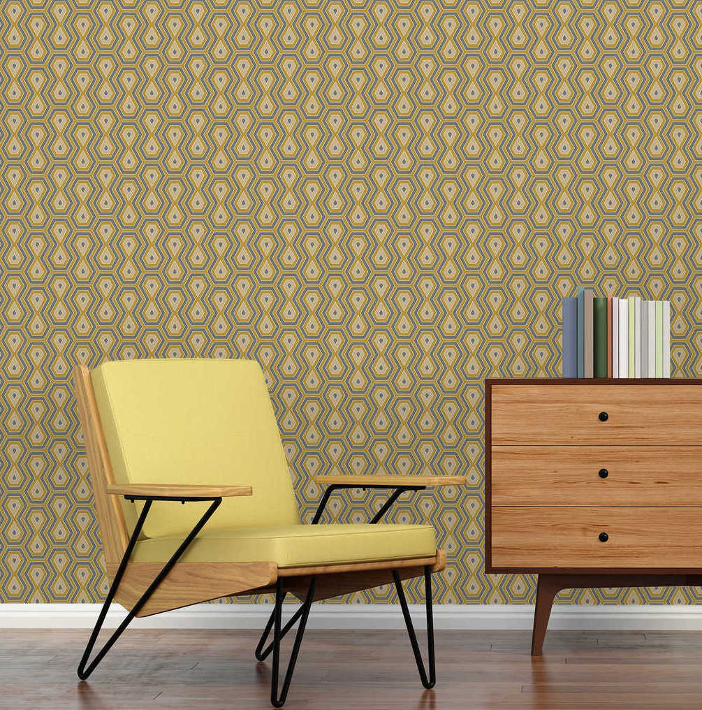 Jungle Chic - Tropical Geometrics geometric wallpaper AS Creation    
