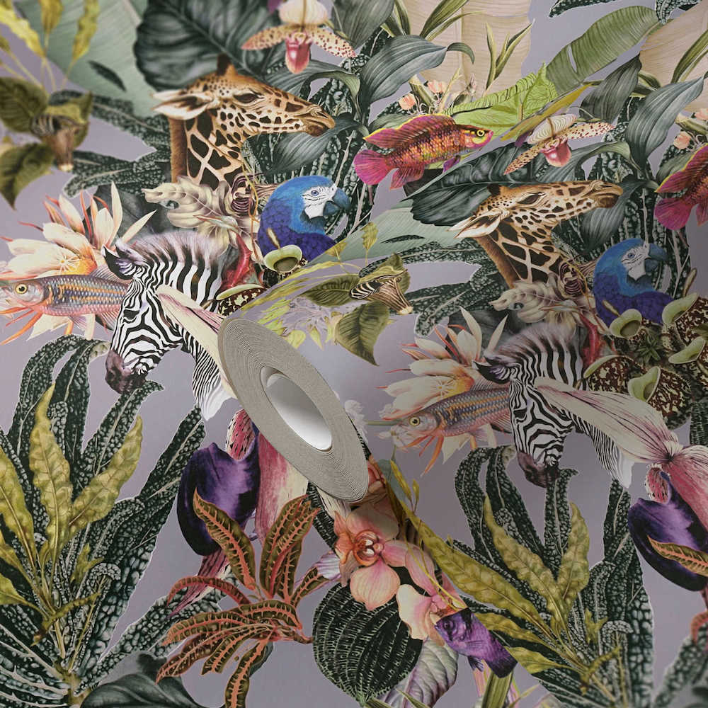 Dream Flowery - Tropical Animals botanical wallpaper AS Creation    