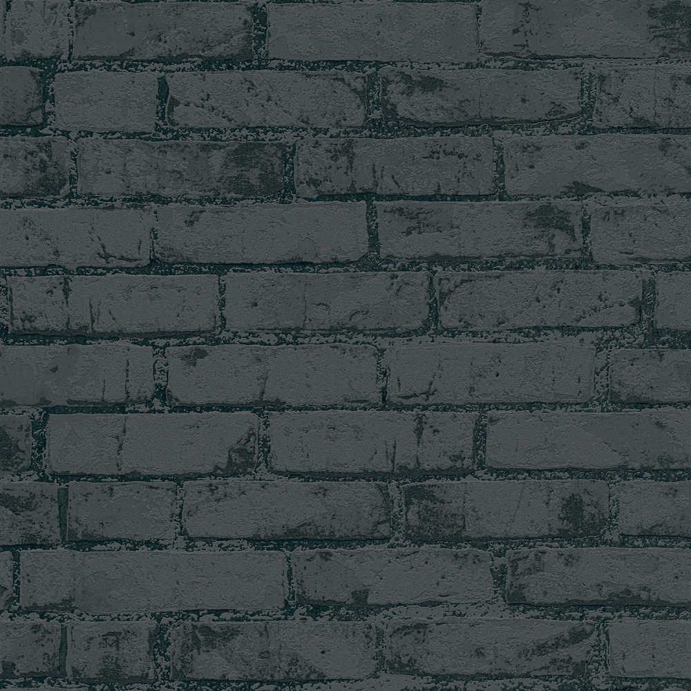 Industrial Elements - Contemporary Brick industrial wallpaper AS Creation Roll Black  907882