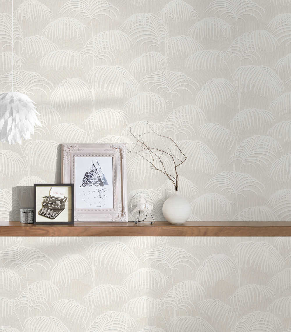 Tessuto 2 - Flocked Palms textile wallpaper AS Creation    