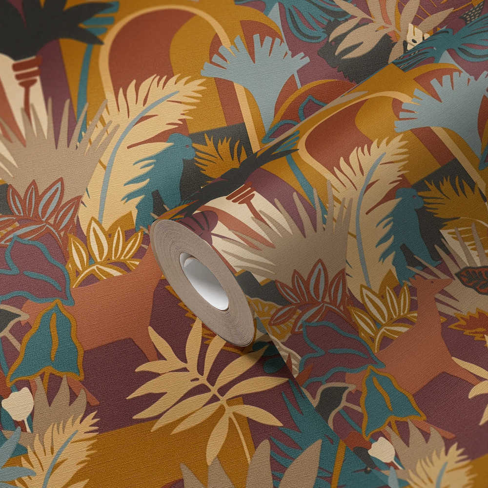 Antigua - Jungle Animals botanical wallpaper AS Creation    