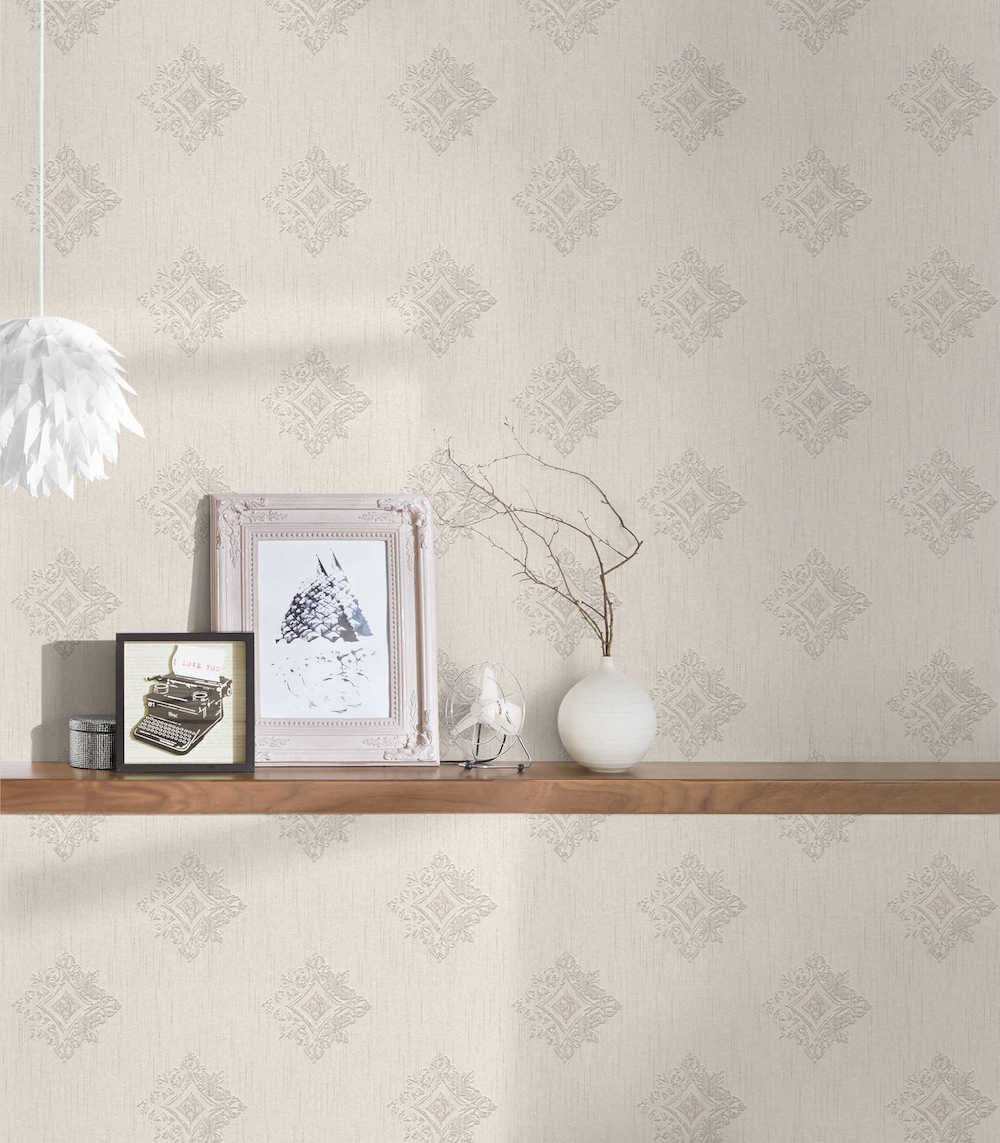 Tessuto 2 - Flocked Diamonds textile wallpaper AS Creation    