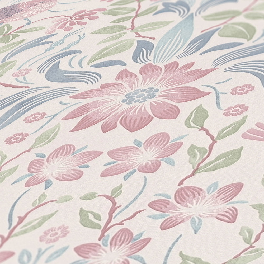 Maison Charme - Floral with Birds botanical wallpaper AS Creation    