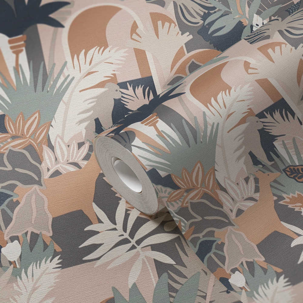 Antigua - Jungle Animals botanical wallpaper AS Creation    