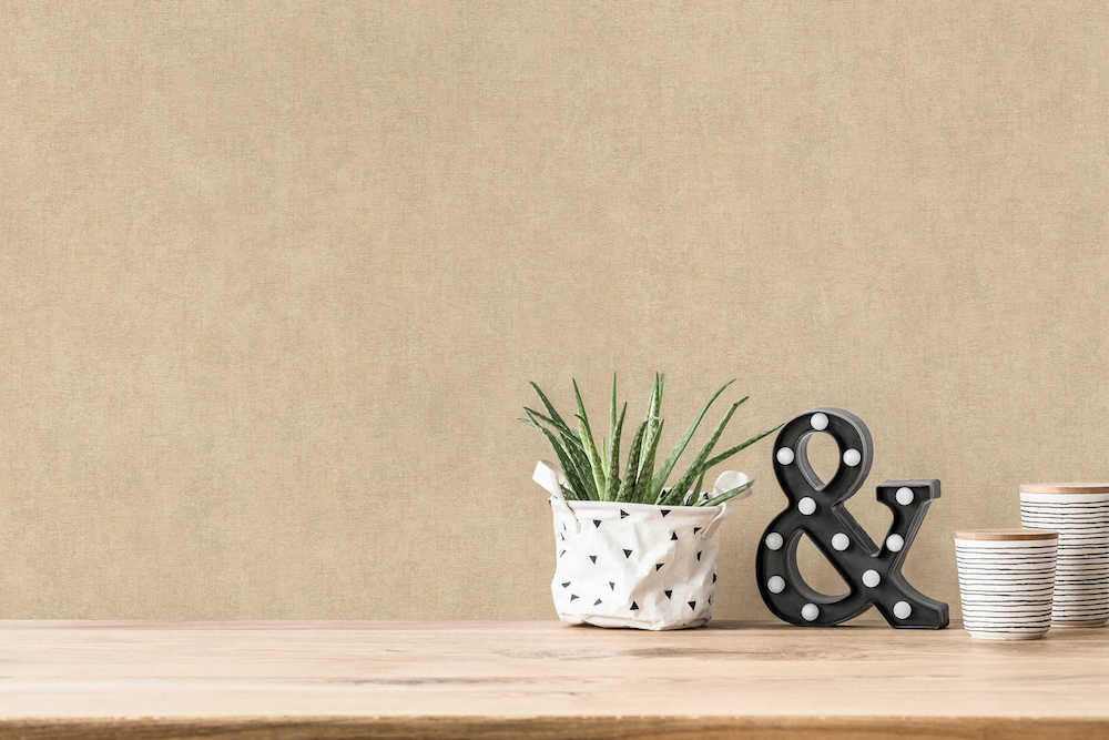 Hygge 2 -  Linen Structure plain wallpaper AS Creation    
