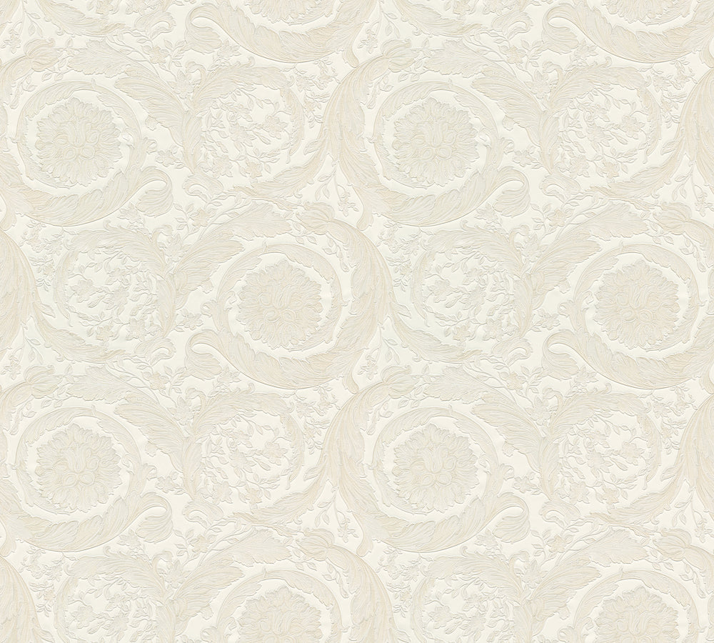 Versace 4-  Classic Floral Swirls designer wallpaper AS Creation Roll Cream  935832