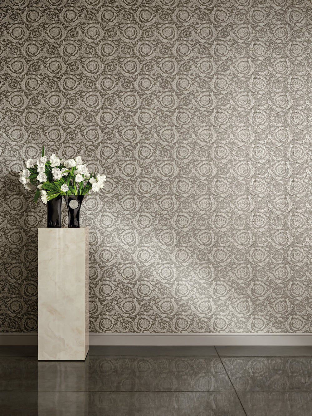 Versace 4-  Classic Floral Swirls designer wallpaper AS Creation    