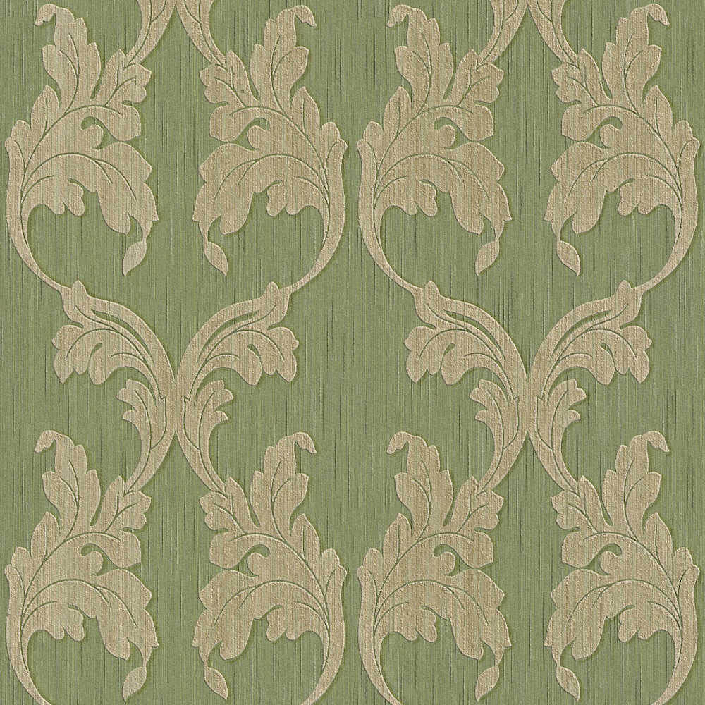 Tessuto - Textured Filigree textile wallpaper AS Creation Roll Green  956284