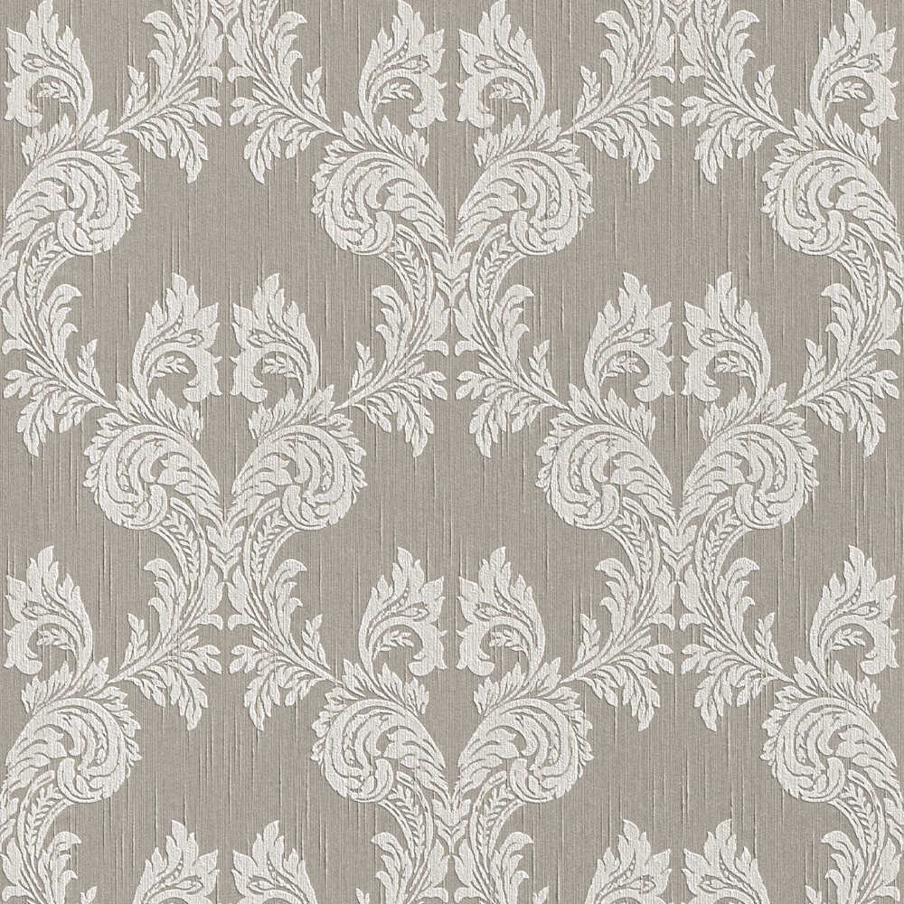 Tessuto - Baroque Texture textile wallpaper AS Creation Roll Grey  956306