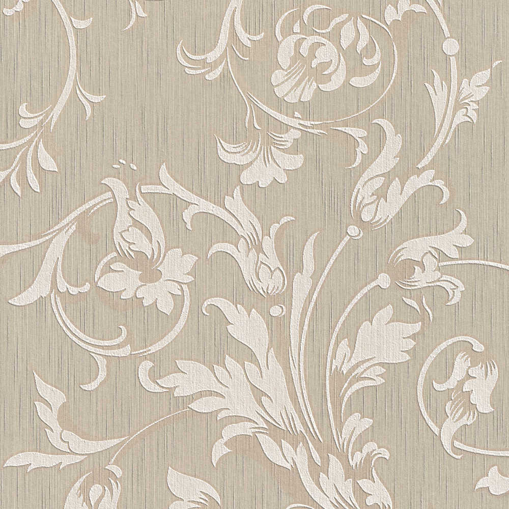 Tessuto - Embossed Filigree textile wallpaper AS Creation Roll Taupe  956331