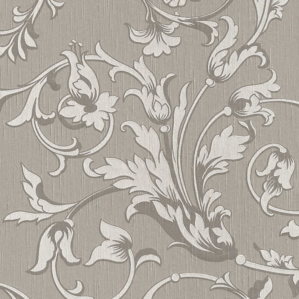 Tessuto - Embossed Filigree textile wallpaper AS Creation Roll Grey  956336