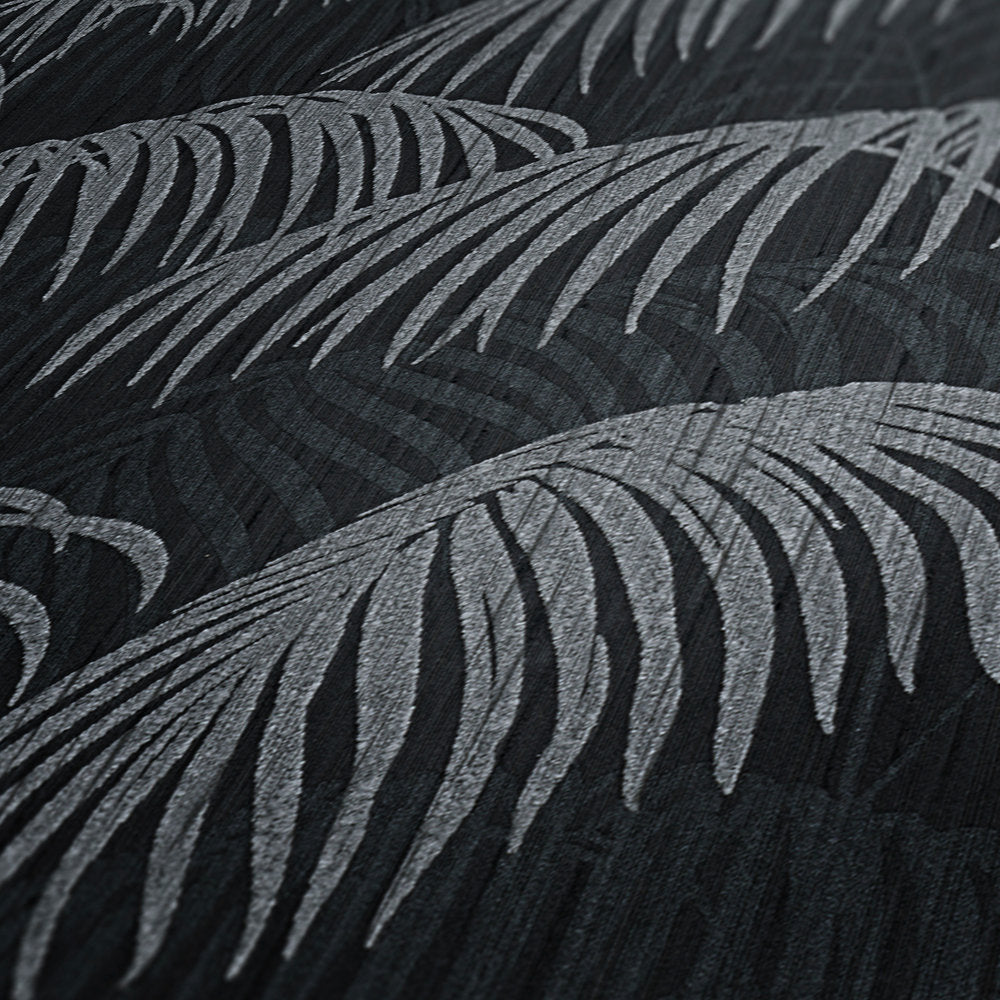 Tessuto 2 - Flocked Palms textile wallpaper AS Creation    