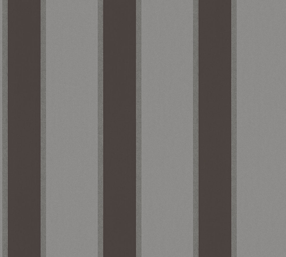 Alpha - Classic Stripes stripe wallpaper AS Creation Roll Black  333294