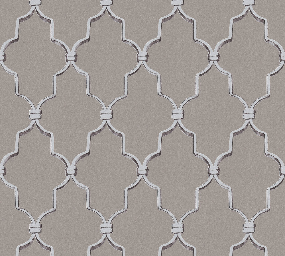 Michalsky 3 - Triumphant Trelliage geometric wallpaper AS Creation Roll Taupe  365022