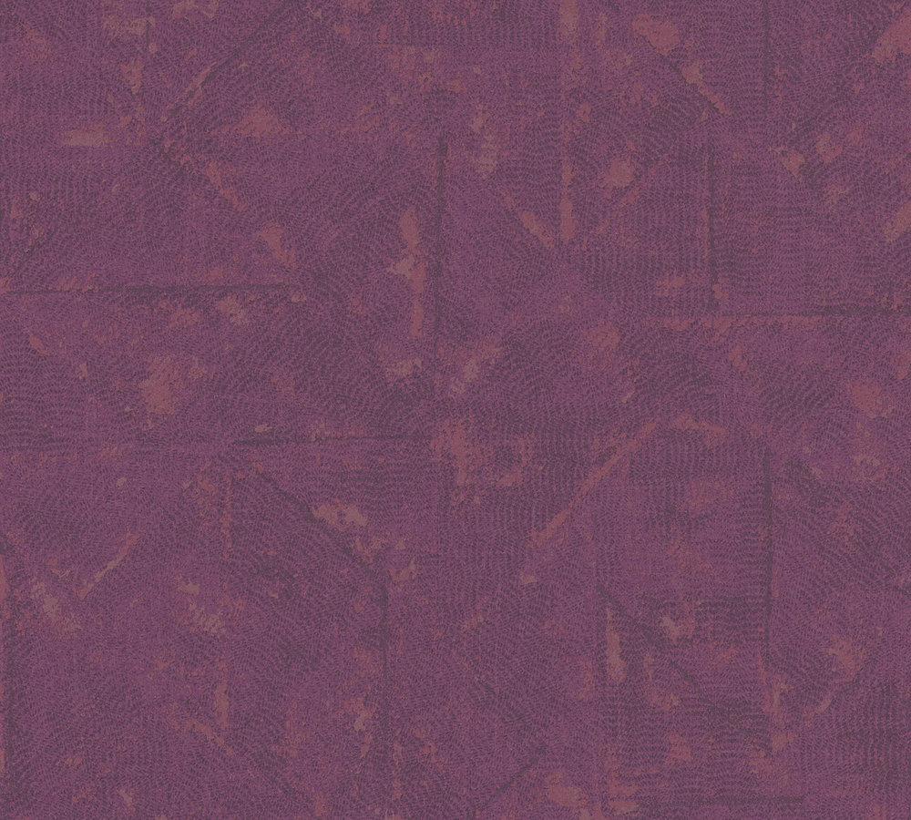 Absolutely Chic - Textured Geometry geometric wallpaper AS Creation Roll Purple  369741