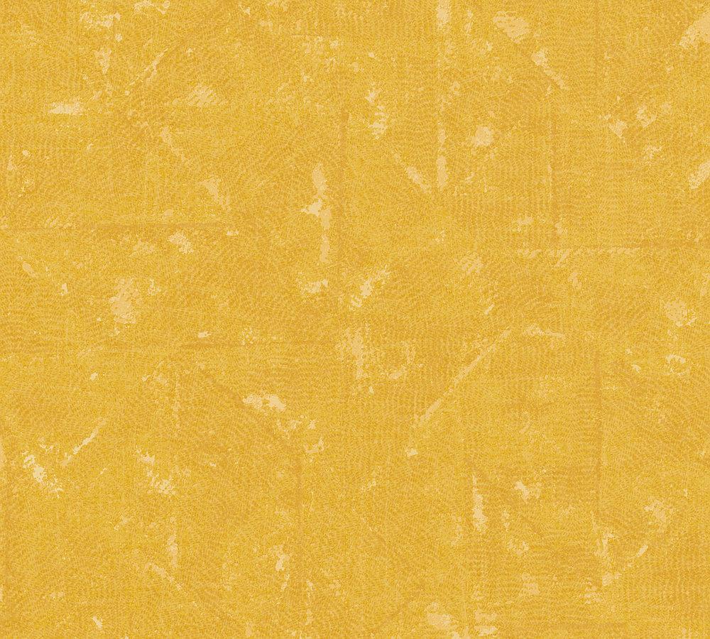 Absolutely Chic - Textured Geometry geometric wallpaper AS Creation Roll Yellow  369744