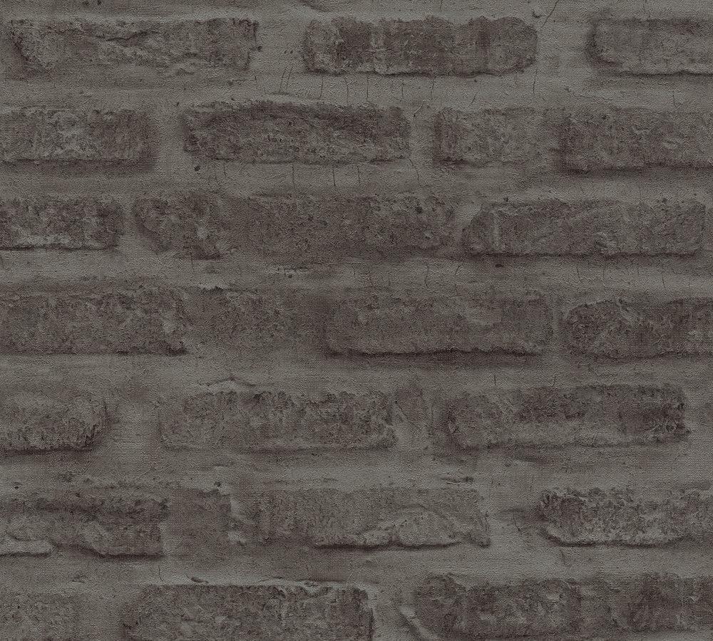 Industrial Elements - Modern Stone industrial wallpaper AS Creation Roll Dark Grey  374223