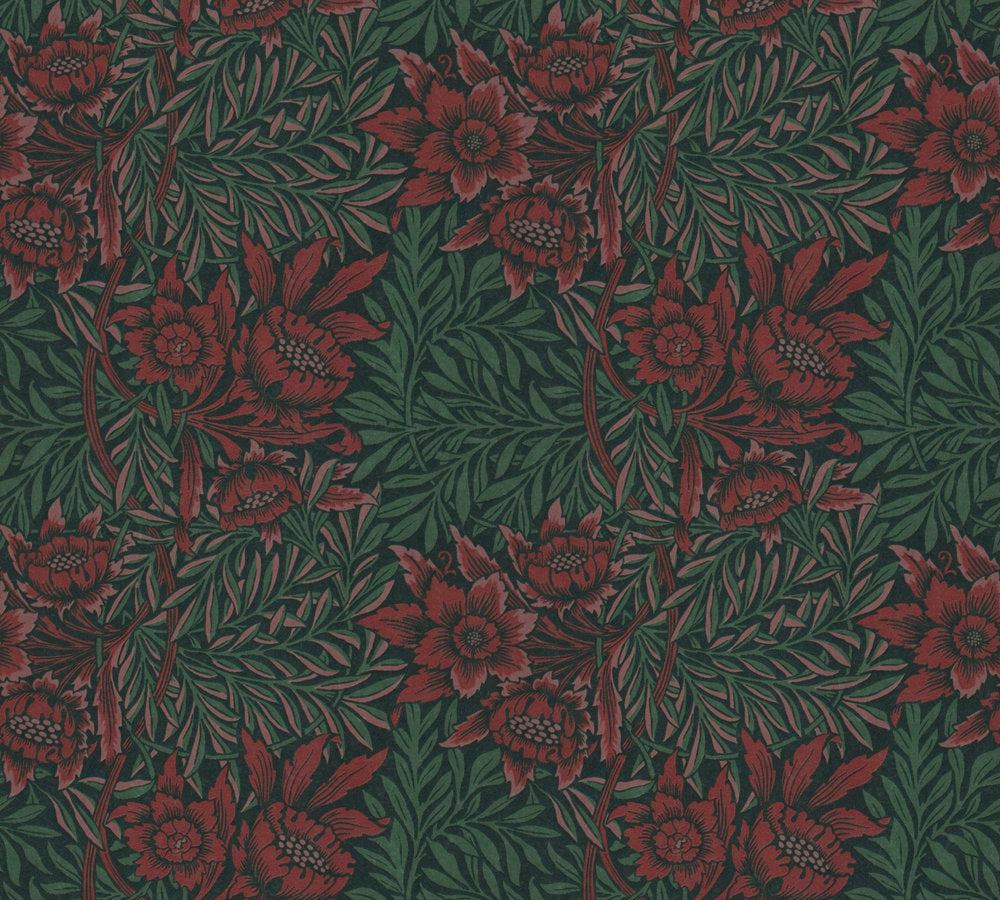 Art of Eden - Floral Blossoms botanical wallpaper AS Creation Roll Green  390581