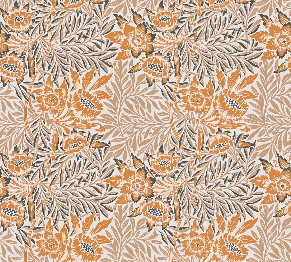 Art of Eden - Floral Blossoms botanical wallpaper AS Creation Roll Orange  390582