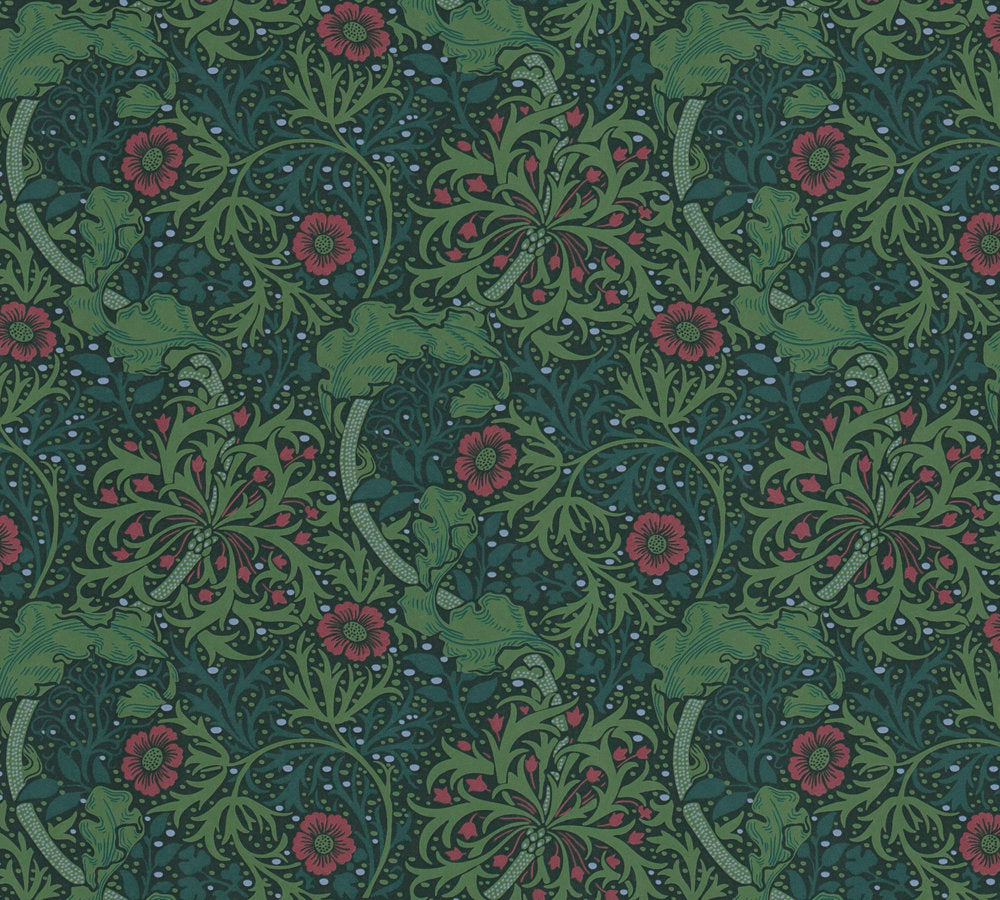 Art of Eden - Tendril Blossoms botanical wallpaper AS Creation Roll Green  390591