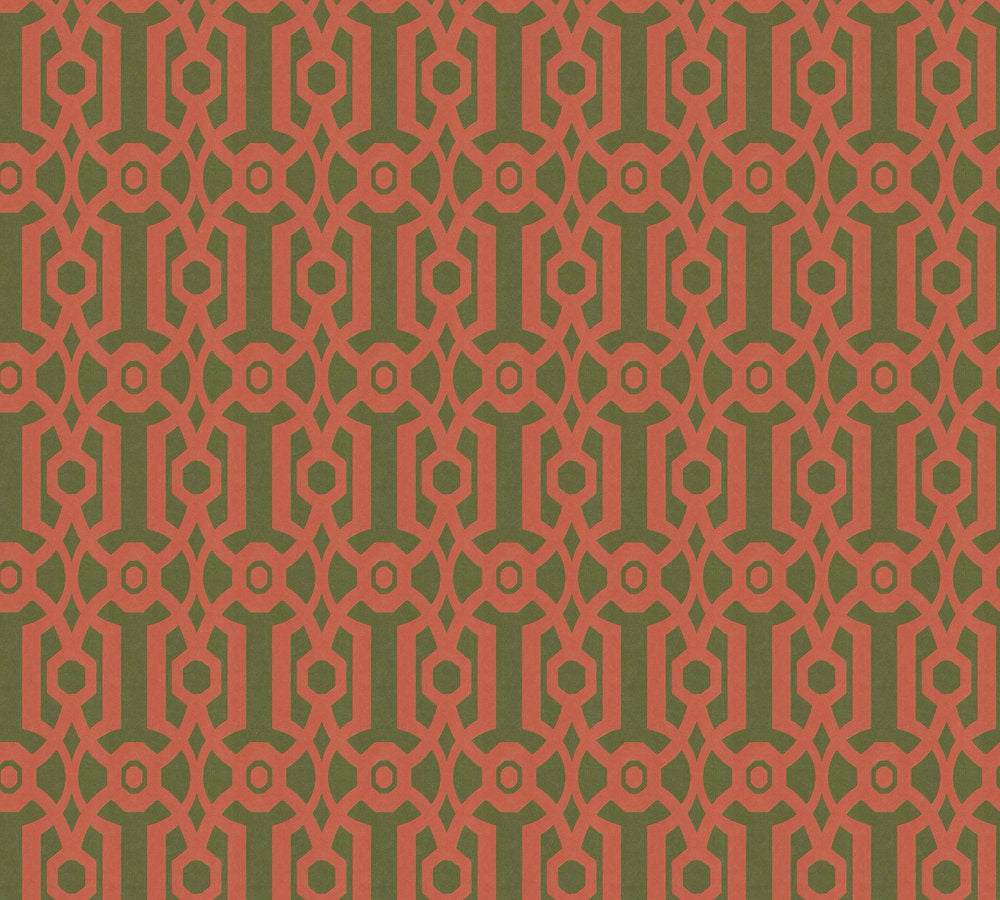 Art of Eden - Trellis art deco wallpaper AS Creation Roll Orange  390621