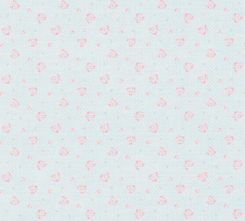 Maison Charme - Vintage Floral botanical wallpaper AS Creation Roll Light Blue  390671