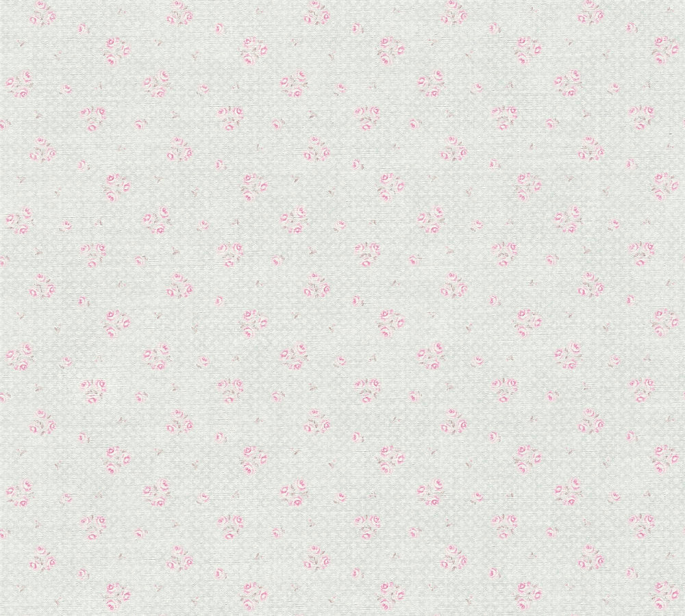 Maison Charme - Vintage Floral botanical wallpaper AS Creation Roll Light Grey  390672