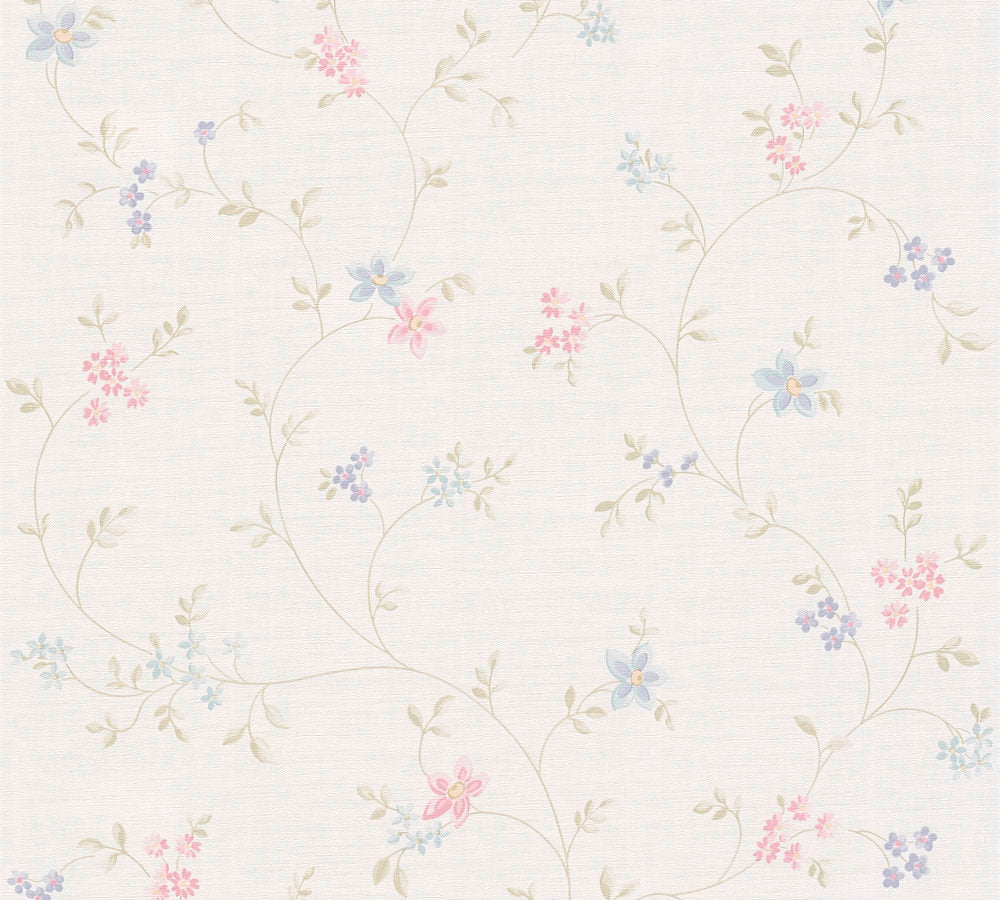 Maison Charme - Floral Tendrils botanical wallpaper AS Creation Roll Light Pink  390712