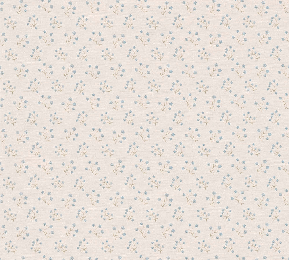 Maison Charme - Fine Floral botanical wallpaper AS Creation Roll Light Blue  390742